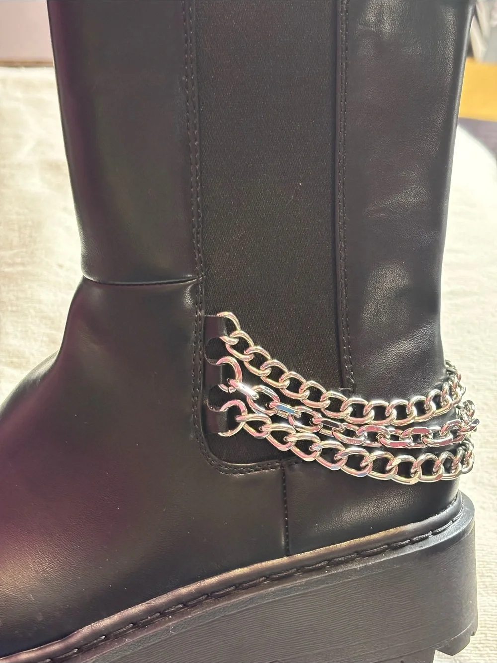 Wild Pair Rocksann Chain Zipper Ankle Boots – Black – Women’s Size 9 – NEW